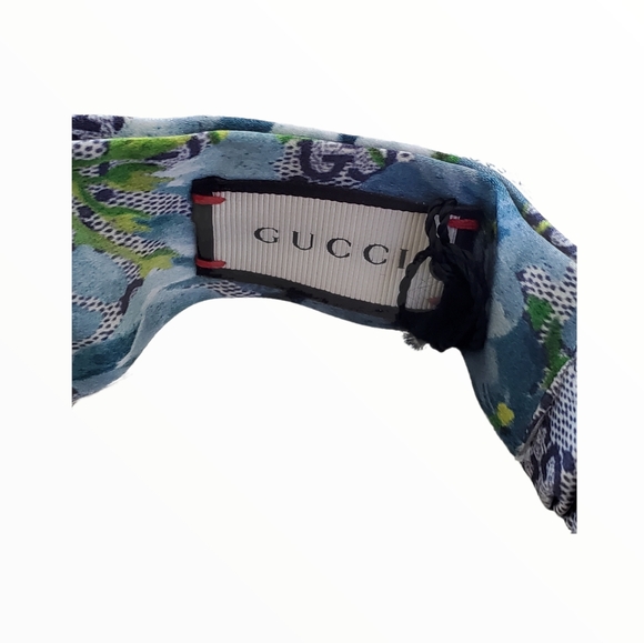 GUCCI SILK MONOGRAM BLOOMS PRINT HEADBAND - Picture 2 of 9